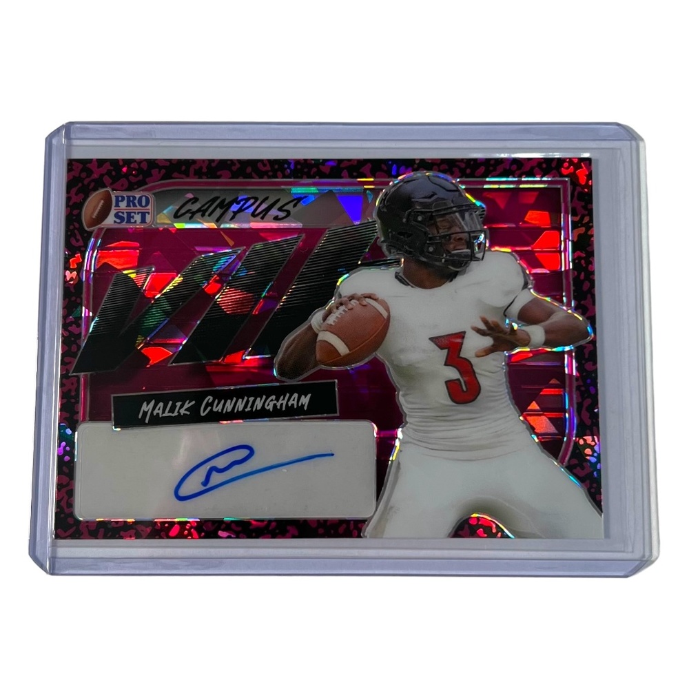 Malik Cunningham 2023 Leaf Pro Set Metal Campus Vip Crystal Pink Auto /5 Cards